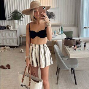 Striped High Waist Women Shorts